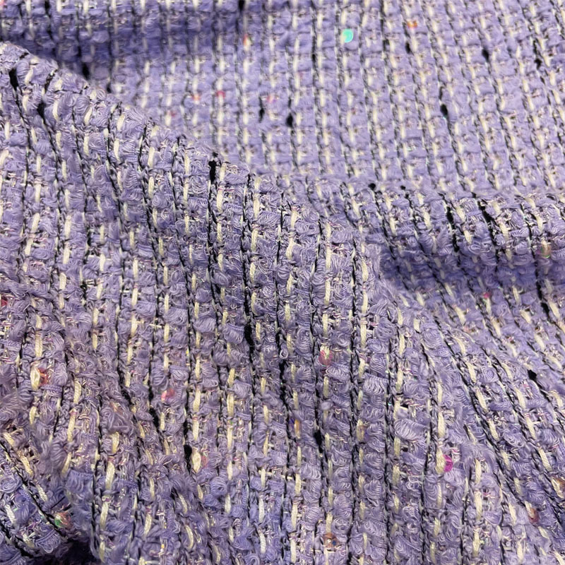 Sewing Tweed - Purple Color and Sequin Yarn-Dyed Braided