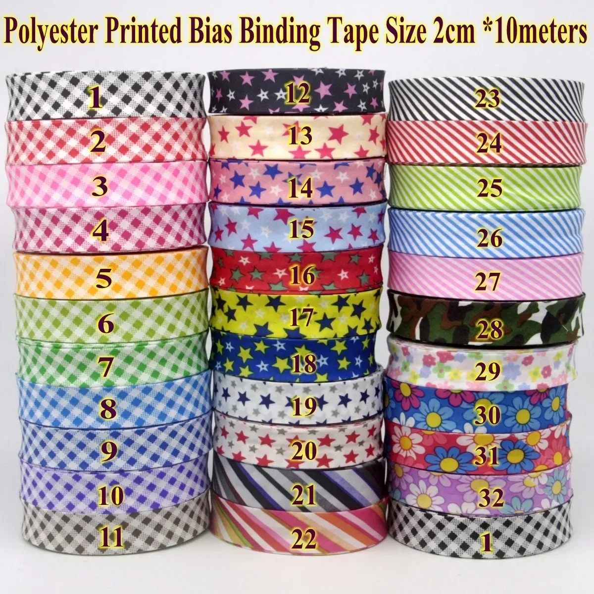 Polyester Checks Stars Stripes - Binding Tape Bias review and price
