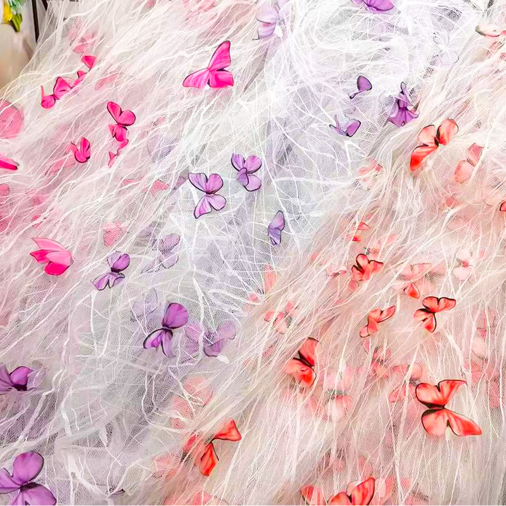 1Yard 3D Vivid Butterflies Lac - Sewing Embroidery Fabric review and price
