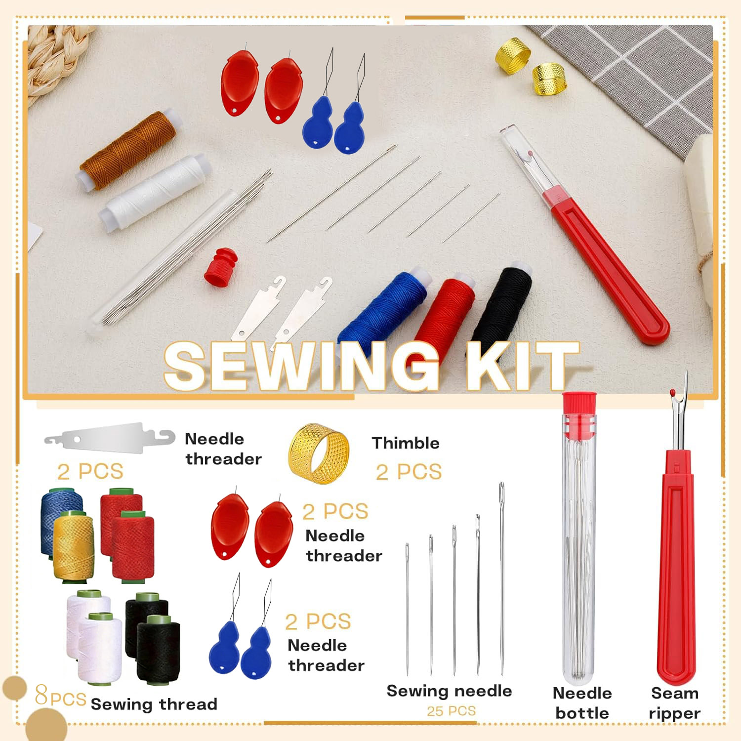 43pcs Big Eye Sewing Needle Ki - Sewing Kit review and price