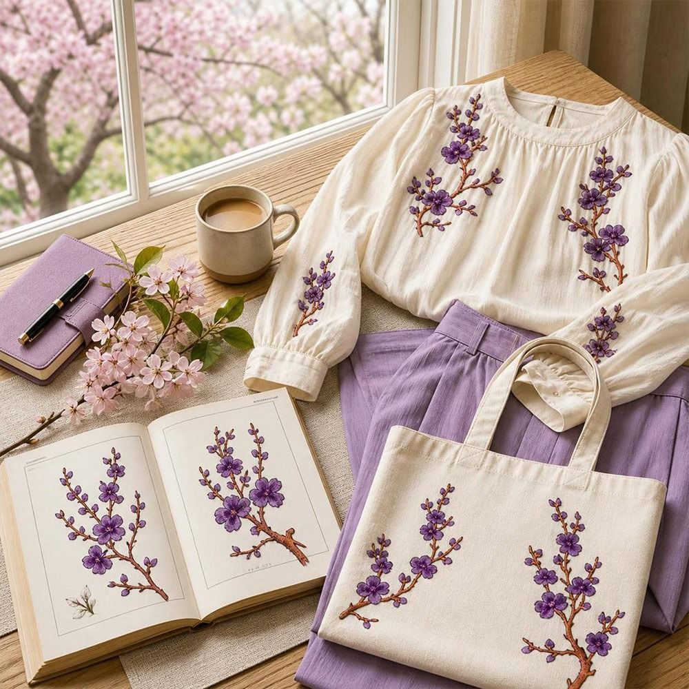 DIY Cherry Blossom Iron On Pat - Sewing Embroidery Fabric review and price