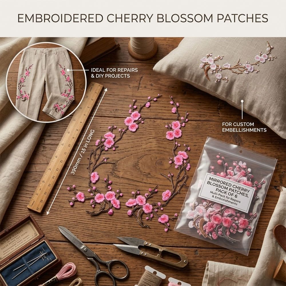 DIY Cherry Blossom Iron On Pat - Sewing Embroidery Fabric review and price
