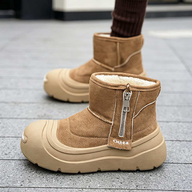 Men's snow boots with warm fle - Sewing Zipper review and price